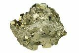 Gleaming Pyrite Cluster with Calcite and Quartz - Peru #291975-1